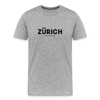 Zürich Zürcher Schweiz - Männer Premium Bio T-Shirt - Grau meliert - Vorne - Damien (186cm)