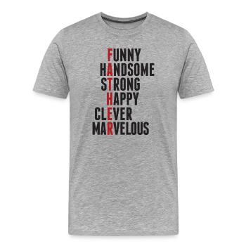 Best Dad Ever - Men's Premium Organic T-Shirt - heather grey - Front - Damien (186cm)