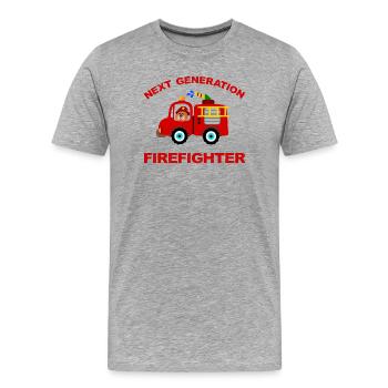 Fire truck fire truck firefighter firetruck - Men's Premium Organic T-Shirt - heather grey - Front - Damien (186cm)