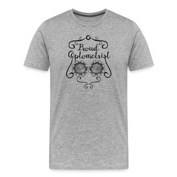 Fier optométriste - T-shirt bio Premium Homme - gris chiné - Devant - Damien (186cm)