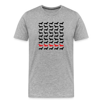 Teckel Teckel Teckel - T-shirt bio Premium Homme - gris chiné - Devant - Damien (186cm)