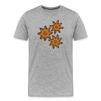 Trois anis étoilé brillant - épice et plante médicinale - T-shirt bio Premium Homme - gris chiné - Devant - Damien (186cm)