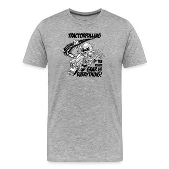0966 tractor pulling BW - Men's Premium Organic T-Shirt - heather grey - Front - Damien (186cm)