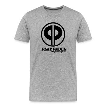 Reinschwarz: Minimale Silhouette - Männer Premium Bio T-Shirt - Grau meliert - Vorne - Damien (186cm)