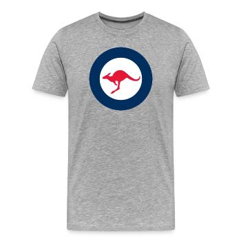 Luftstreiter Australien Luftwaffe Australien - Männer Premium Bio T-Shirt - Grau meliert - Vorne - Damien (186cm)