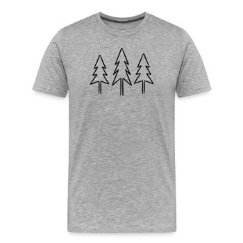 Sapins sapins forêt Noël Avent - T-shirt bio Premium Homme - gris chiné - Devant - Damien (186cm)
