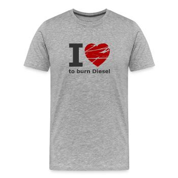 Auto, Diesel und Benzin - Männer Premium Bio T-Shirt - Grau meliert - Vorne - Damien (186cm)