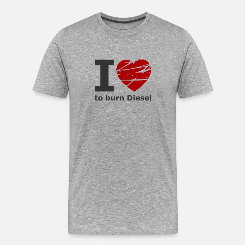 Auto, Diesel und Benzin - Männer Premium Bio T-Shirt - Grau meliert