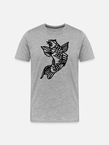 Carpe koi - T-shirt bio Premium Homme - gris chiné