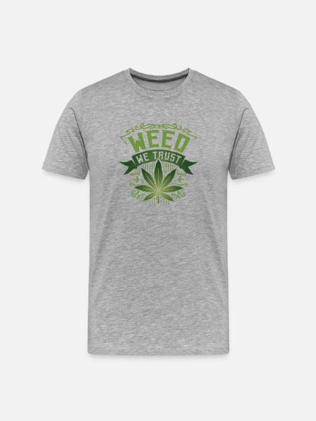 Weed Trust Cannabis Design - Men's Premium Organic T-Shirt - heather grey