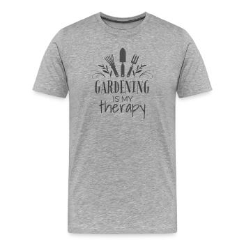 Garden Love Plant Motifs - Men's Premium Organic T-Shirt - heather grey - Front - Damien (186cm)