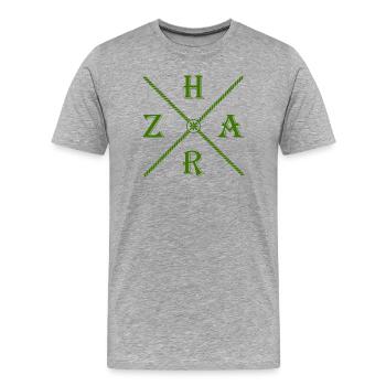 Harz Style - Kreuz Harz - Wir lieben den Harz - Männer Premium Bio T-Shirt - Grau meliert - Vorne - Damien (186cm)
