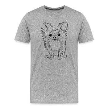 Chihuahua - T-shirt bio Premium Homme - gris chiné - Devant - Damien (186cm)