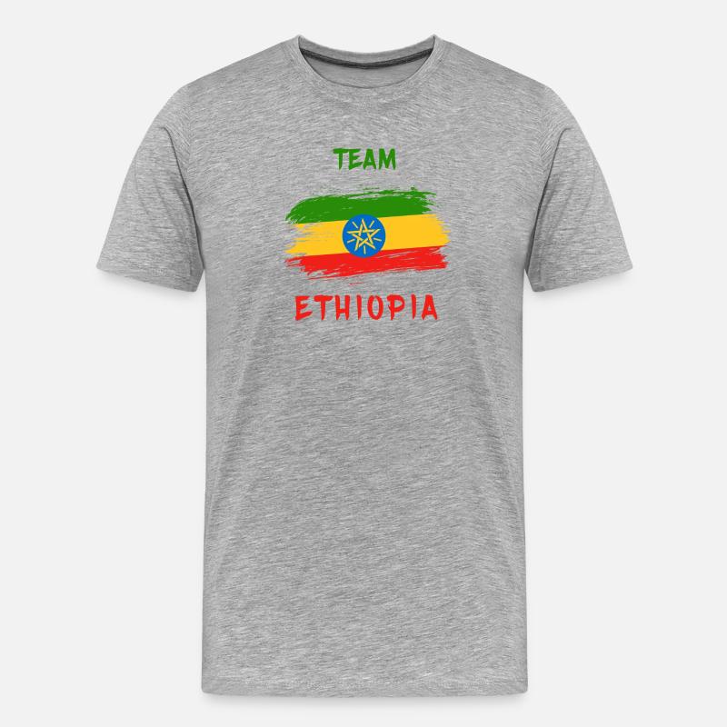 Team Äthiopien Design / Geschenkidee - Männer Premium Bio T-Shirt - Grau meliert