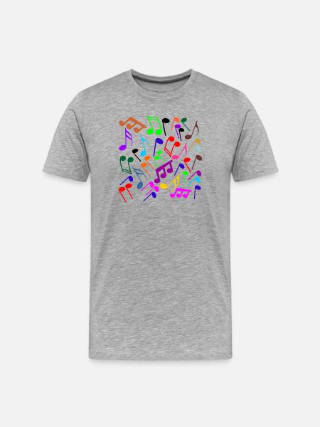 Noten in farbiger Fassung - Männer Premium Bio T-Shirt - Grau meliert