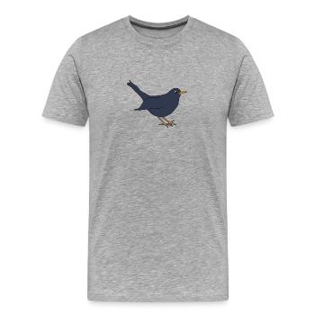 Blackbird *** blank - Men's Premium Organic T-Shirt - heather grey - Front - Damien (186cm)