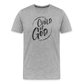 Enfant de Dieu - T-shirt bio Premium Homme - gris chiné - Devant - Damien (186cm)