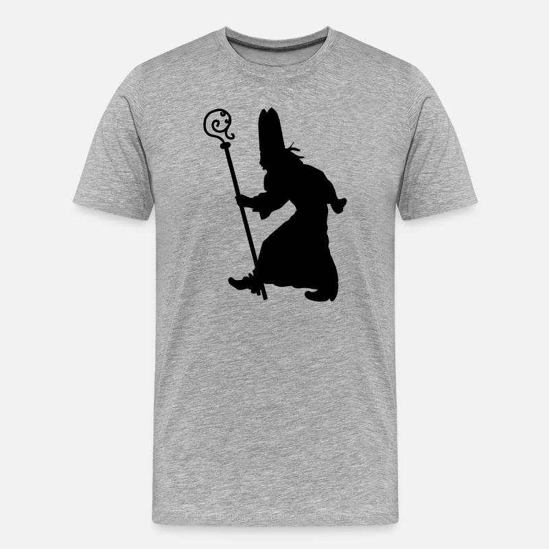 Sinterklaas mit Personal - Männer Premium Bio T-Shirt - Grau meliert