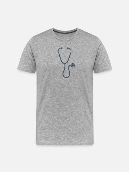 Minimalist Stethoscope Medical Icon - Men's Premium Organic T-Shirt - heather grey