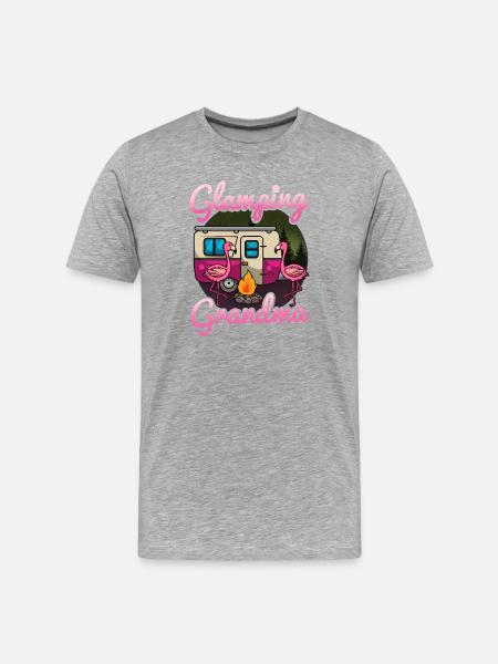 Glamping Camping - T-shirt bio Premium Homme - gris chiné