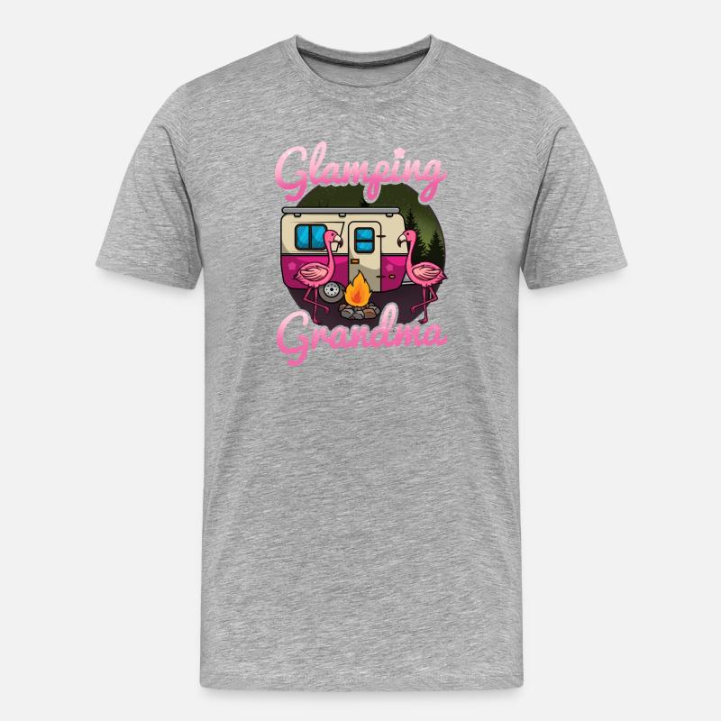 Glamping Camping - Männer Premium Bio T-Shirt - Grau meliert