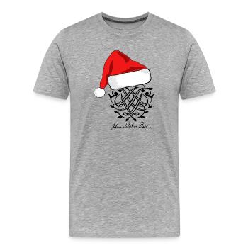 Bach seal / monogram / coat of arms with Santa Claus cap - Men's Premium Organic T-Shirt - heather grey - Front - Damien (186cm)