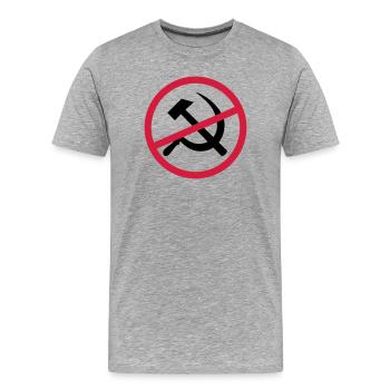 Verboten Kommunismus Schild - Männer Premium Bio T-Shirt - Grau meliert - Vorne - Damien (186cm)
