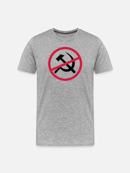 Forbidden communism sign - Men's Premium Organic T-Shirt - heather grey