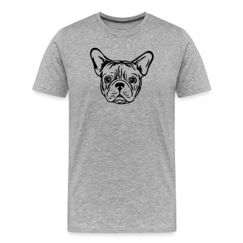 French bulldog - Men's Premium Organic T-Shirt - heather grey - Front - Damien (186cm)
