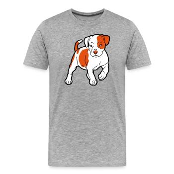 american staffordshire terrier - Men's Premium Organic T-Shirt - heather grey - Front - Damien (186cm)