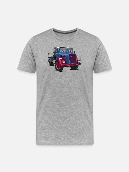 Camion oldtimer - T-shirt bio Premium Homme - gris chiné