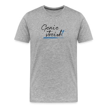 Stroke of genius - strokes of genius - painter (black / blue) - Men's Premium Organic T-Shirt - heather grey - Front - Damien (186cm)