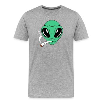 Fumeur étranger - T-shirt bio Premium Homme - gris chiné - Devant - Damien (186cm)