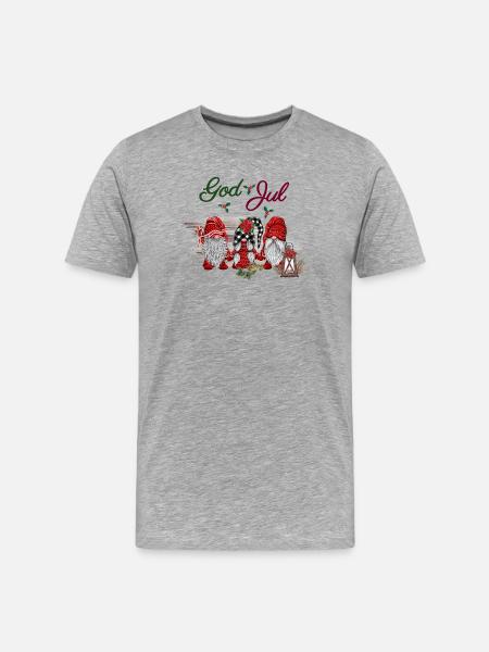 Dieu jul Joyeux Noël Noël Design - T-shirt bio Premium Homme - gris chiné