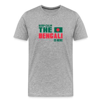 Keep Calm Bangladesch Design / Geschenkidee - Männer Premium Bio T-Shirt - Grau meliert - Vorne - Damien (186cm)