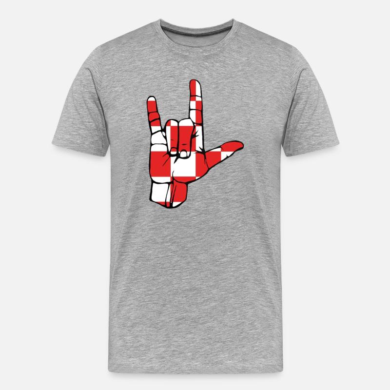 Ich liebe dich-zeichen Brabant - Männer Premium Bio T-Shirt - Grau meliert