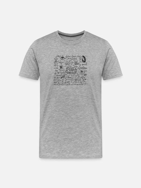 50 birthday math teacher - Men's Premium Organic T-Shirt - heather grey