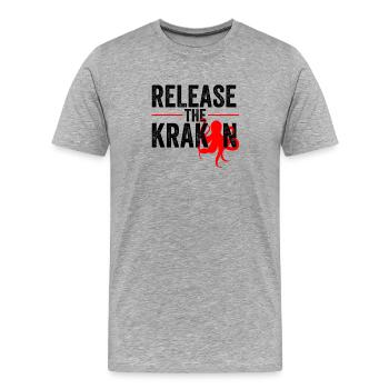 Release The Kraken - Men's Premium Organic T-Shirt - heather grey - Front - Damien (186cm)