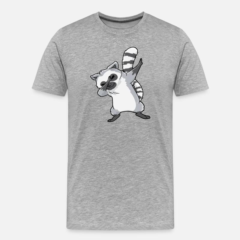 Lemur Anime Kawaii Dabbing - Männer Premium Bio T-Shirt - Grau meliert