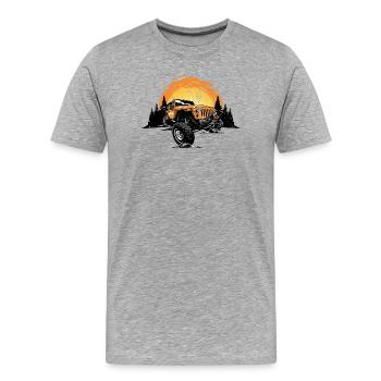 Sunrise Jeep Offroad Vista - Men's Premium Organic T-Shirt - heather grey - Front - Damien (186cm)