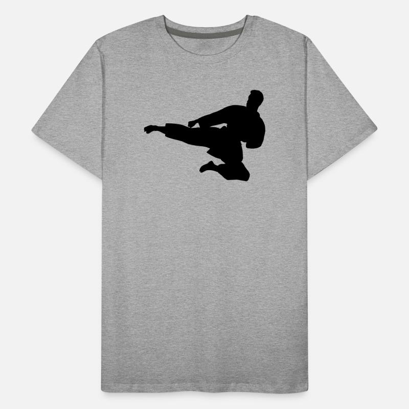 Karate or taekwondo jumped sideways Men's Premium Organic T-Shirt