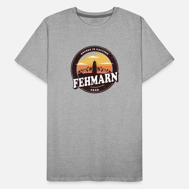 Fehmarn Vintage Leuchtturm Design Männer Premium Bio T-Shirt