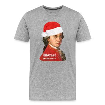 Noël avec Wolfgang Amadeus Mozart - T-shirt bio Premium Homme - gris chiné - Devant - Damien (186cm)