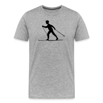 Cross country ski - Men's Premium Organic T-Shirt - heather grey - Front - Damien (186cm)