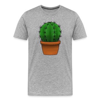 Cactus - Männer Premium Bio T-Shirt - Grau meliert - Vorne - Damien (186cm)