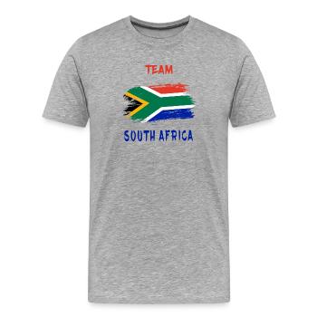 Team Südafrika Flaggen Design - Männer Premium Bio T-Shirt - Grau meliert - Vorne - Damien (186cm)