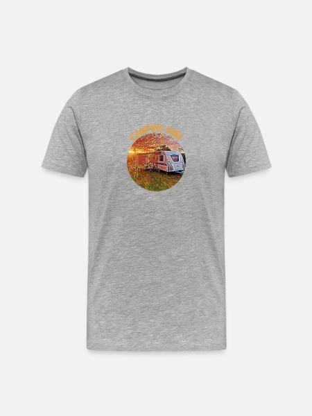 Camping King, Caravan, Design, Gift idea, - Men's Premium Organic T-Shirt - heather grey