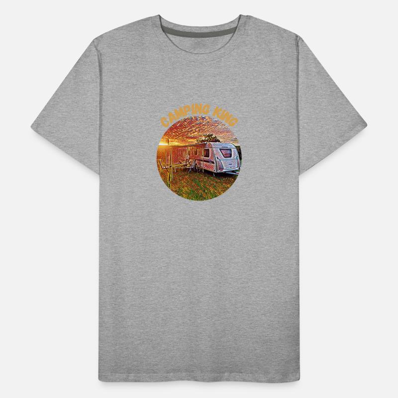 Camping King, Wohnwagen, Design, Geschenkidee, Männer Premium Bio T-Shirt