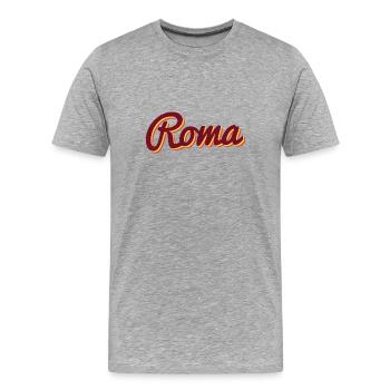 Roma Italy typography - Men's Premium Organic T-Shirt - heather grey - Front - Damien (186cm)