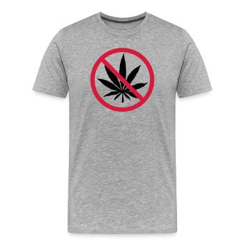 Weed Prohibited Sign - Men's Premium Organic T-Shirt - heather grey - Front - Damien (186cm)